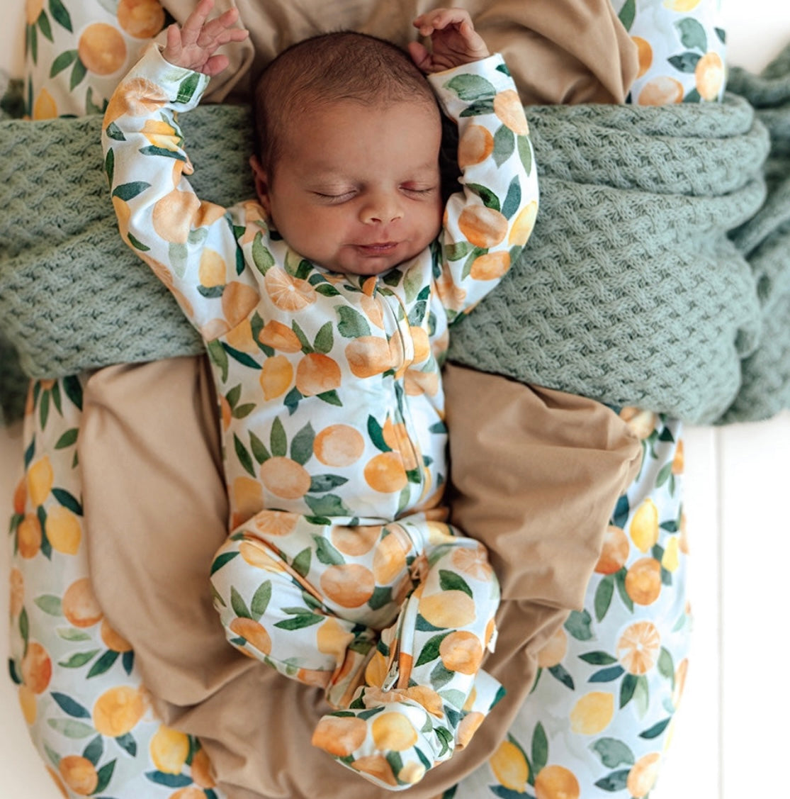 Citrus Squeeze Organic Snugglesuit Convertible Romper