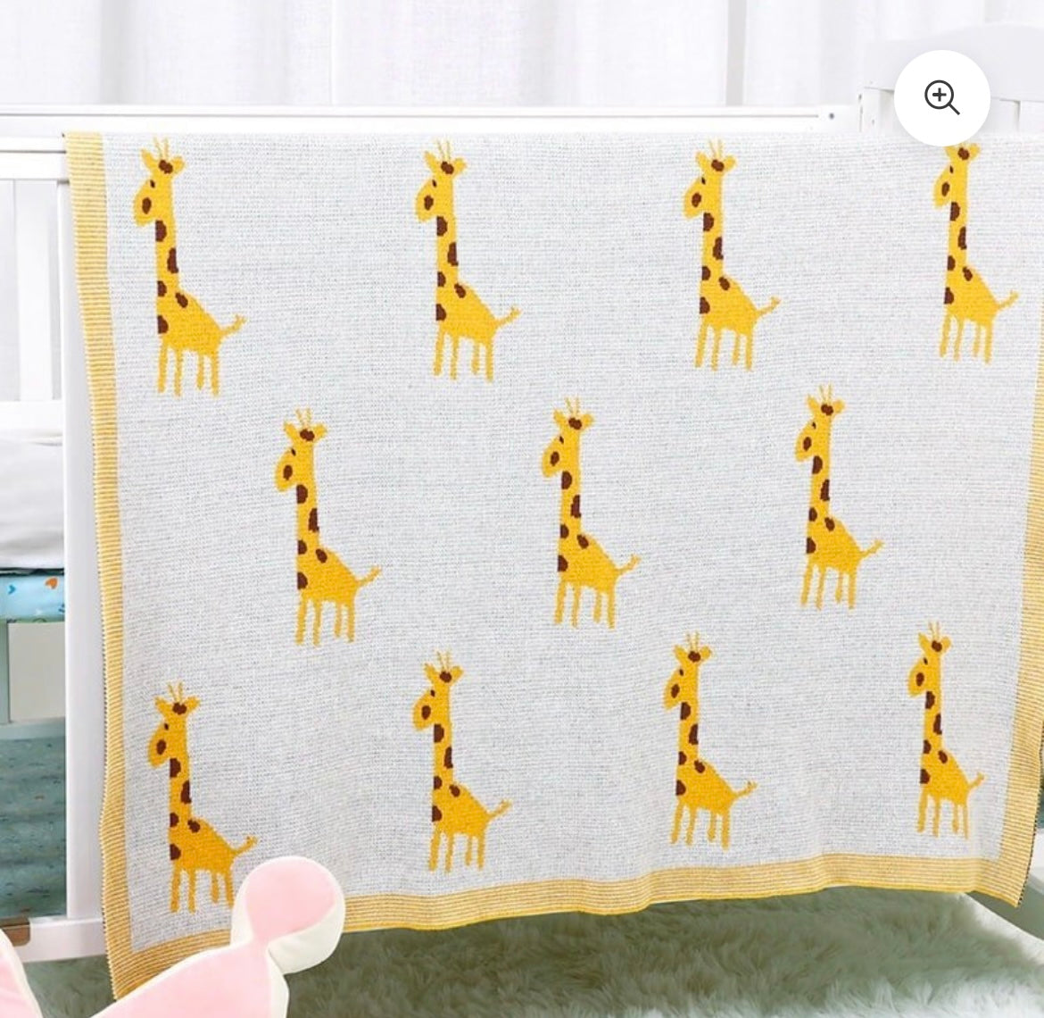 Geoff the giraffe- yellow blanket