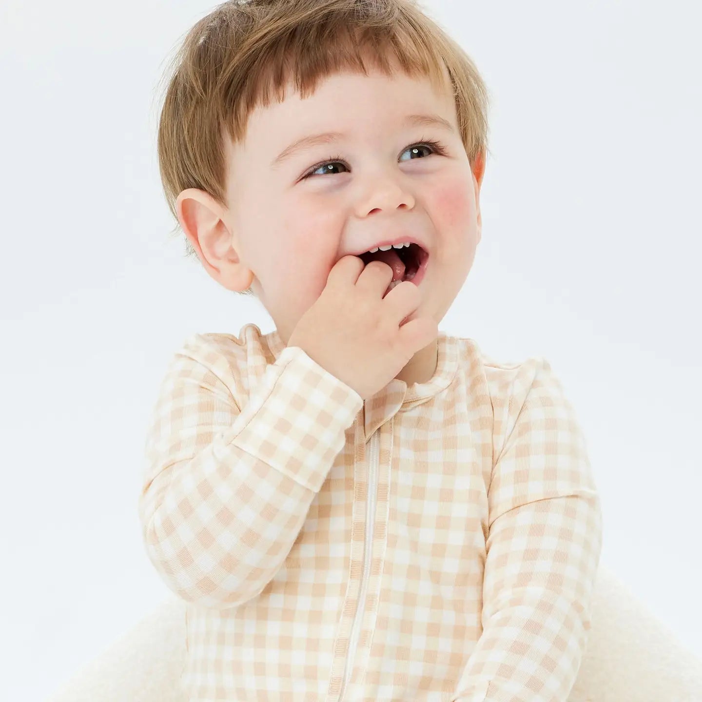 Neutral Gingham Onesie