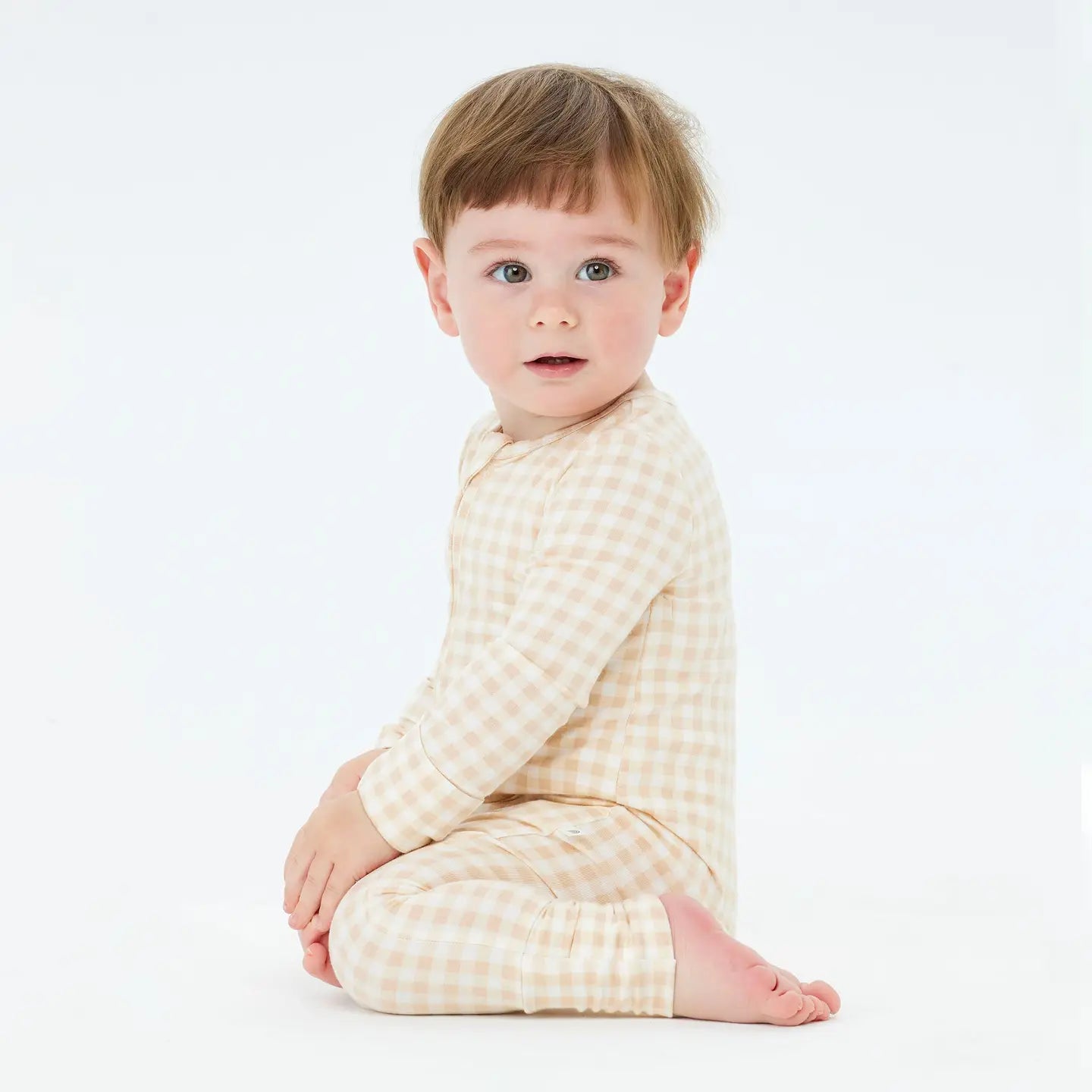 Neutral Gingham Onesie