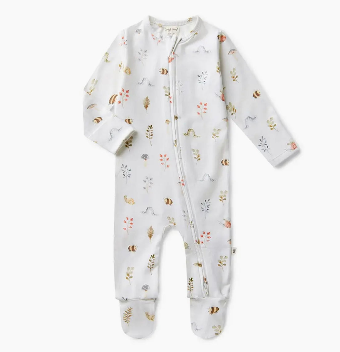 Garden Friends Organic Snuggle Sleepsuit Zip Footie