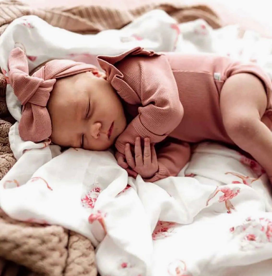 Rose Long Sleeve Organic Bodysuit