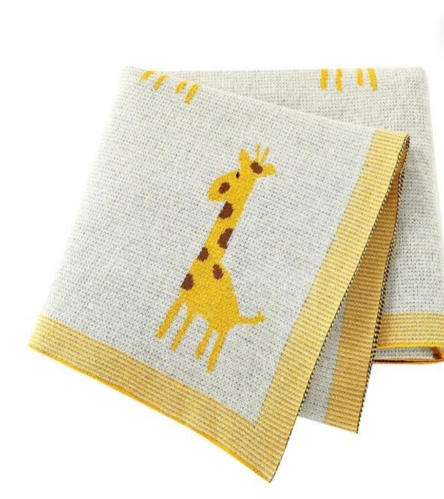 Geoff the giraffe- yellow blanket